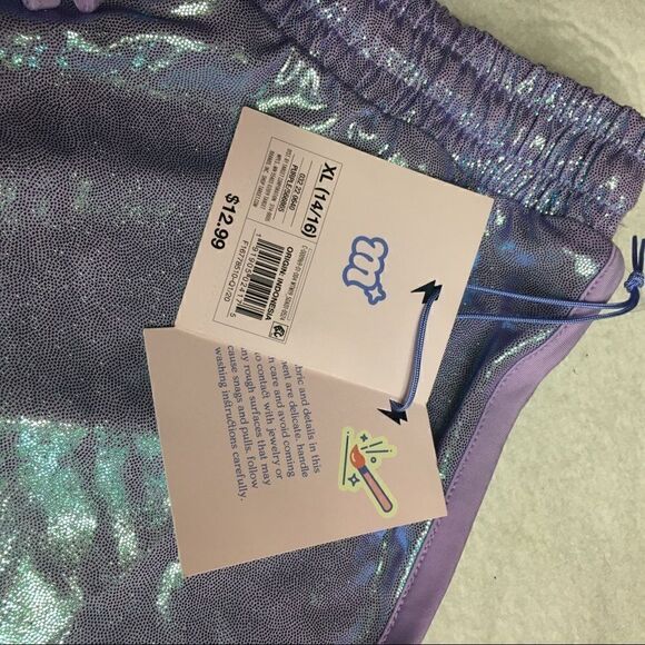 Cat & Jack X-Small shimmery girls purple shorts easy care - Picture 3 of 7